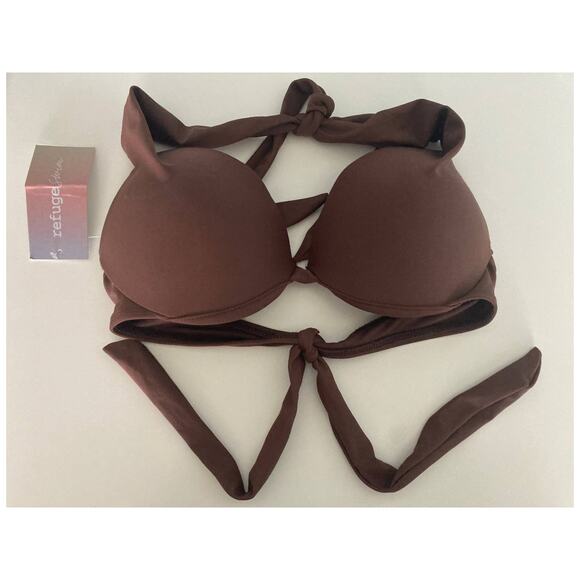 Refuge Swim Other - NWT Refuge Swim Brown Bikini Bra Top SzS